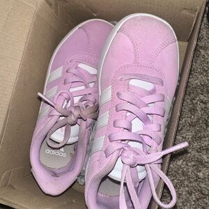 Adidas Pink and White Sneakers Suede Minimalist Design